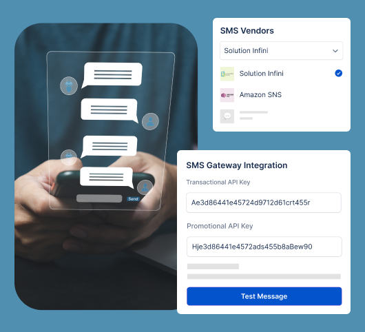 Integrated SMS Gateway and Email Account & categories
