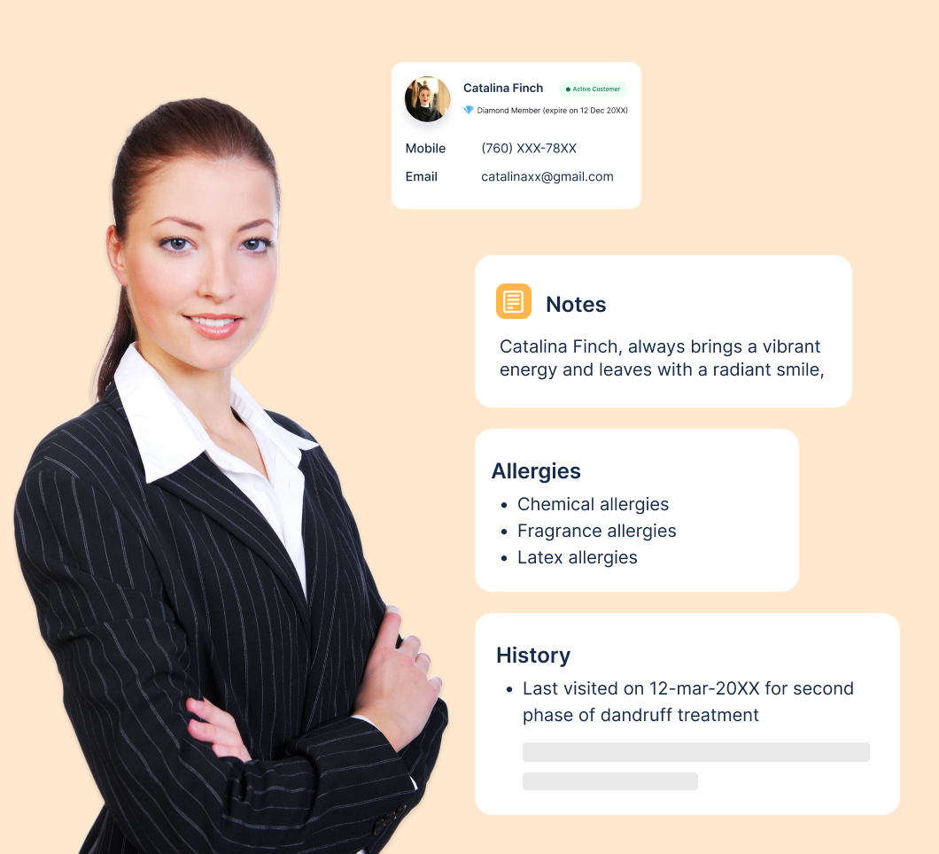 Easy to access customer treatment history